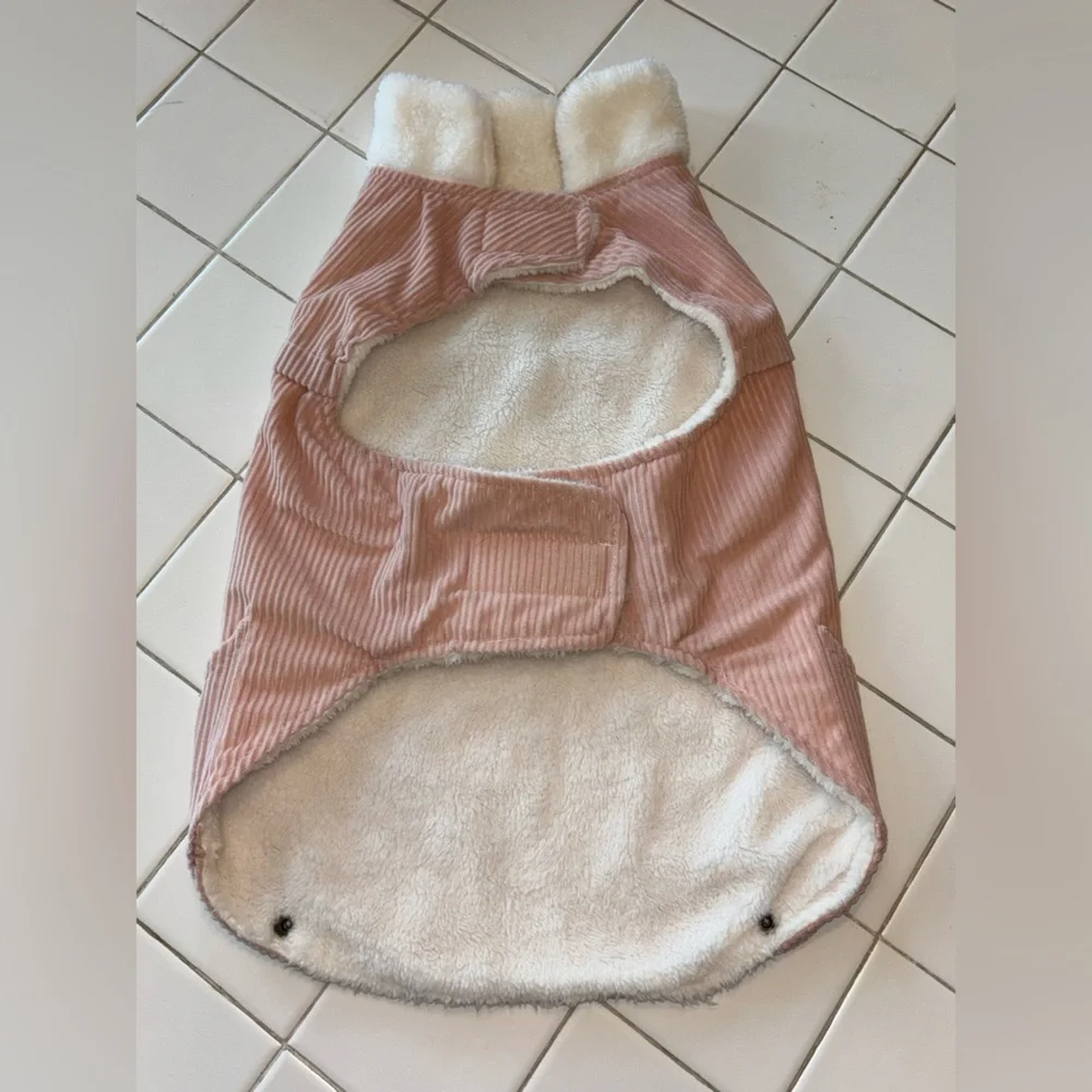 Fur teddy dog vest coat winter travel party holiday collared gifts pet clothes